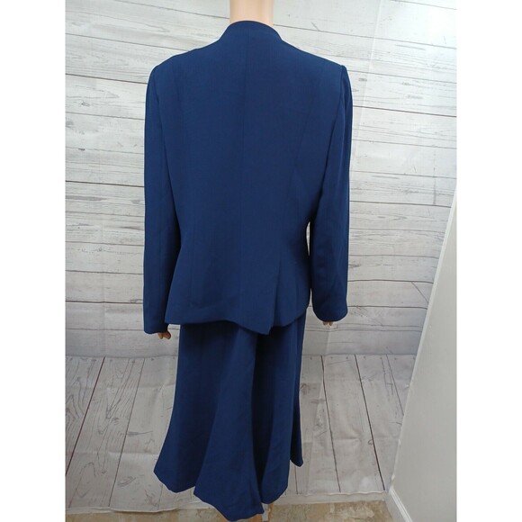 Night Studio Size 10 Navyblue Embellished Lined 2 Pc Skirt Church Suit - Picture 5 of 11